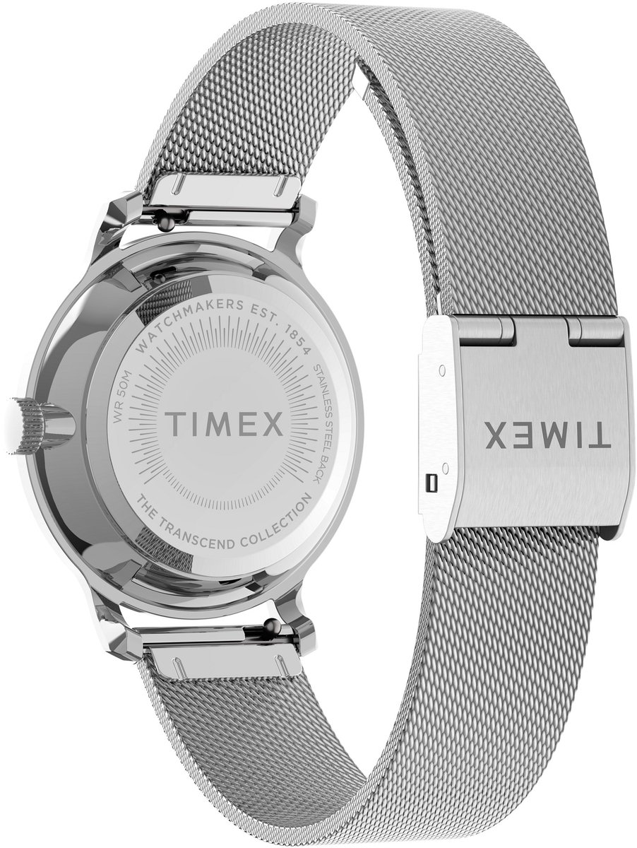 Timex Transcend™ Quartz Analoog Horloge Silber Case: 100% Laag Lood Messing | Armband: 100% Roestvrij Staal 31 mm TW2U86600AJ, TW2U92900AJ