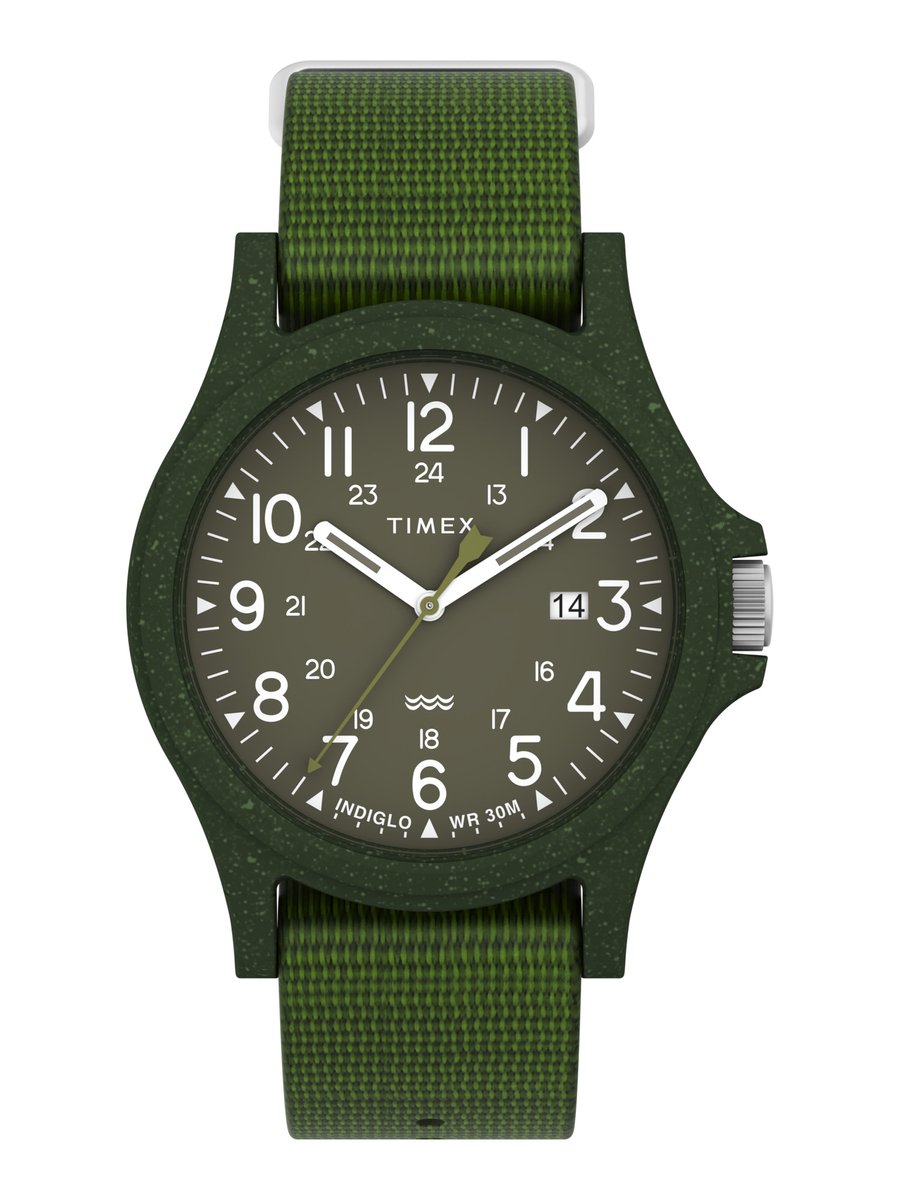 Timex Reclaim Ocean Kwarts Analoog Horloge Groente Case: 100% #Tide Ocean Material® | Armband: 100% #Tide Ocean Material® 40 mm TW2V96000YH
