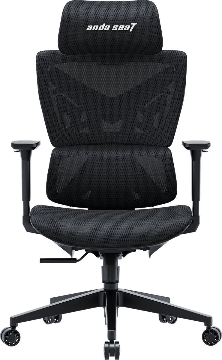 Andaseat X-Air Mega Premium Mesh Gaming chair - gamestoel - ergonomische bureaustoel volwassenen - nek en rug steun - verstelbaar comfort - kras en vlek bestendig - metalen onderstel- Zwart stof/weefsel - zitgedeelte van Mesh