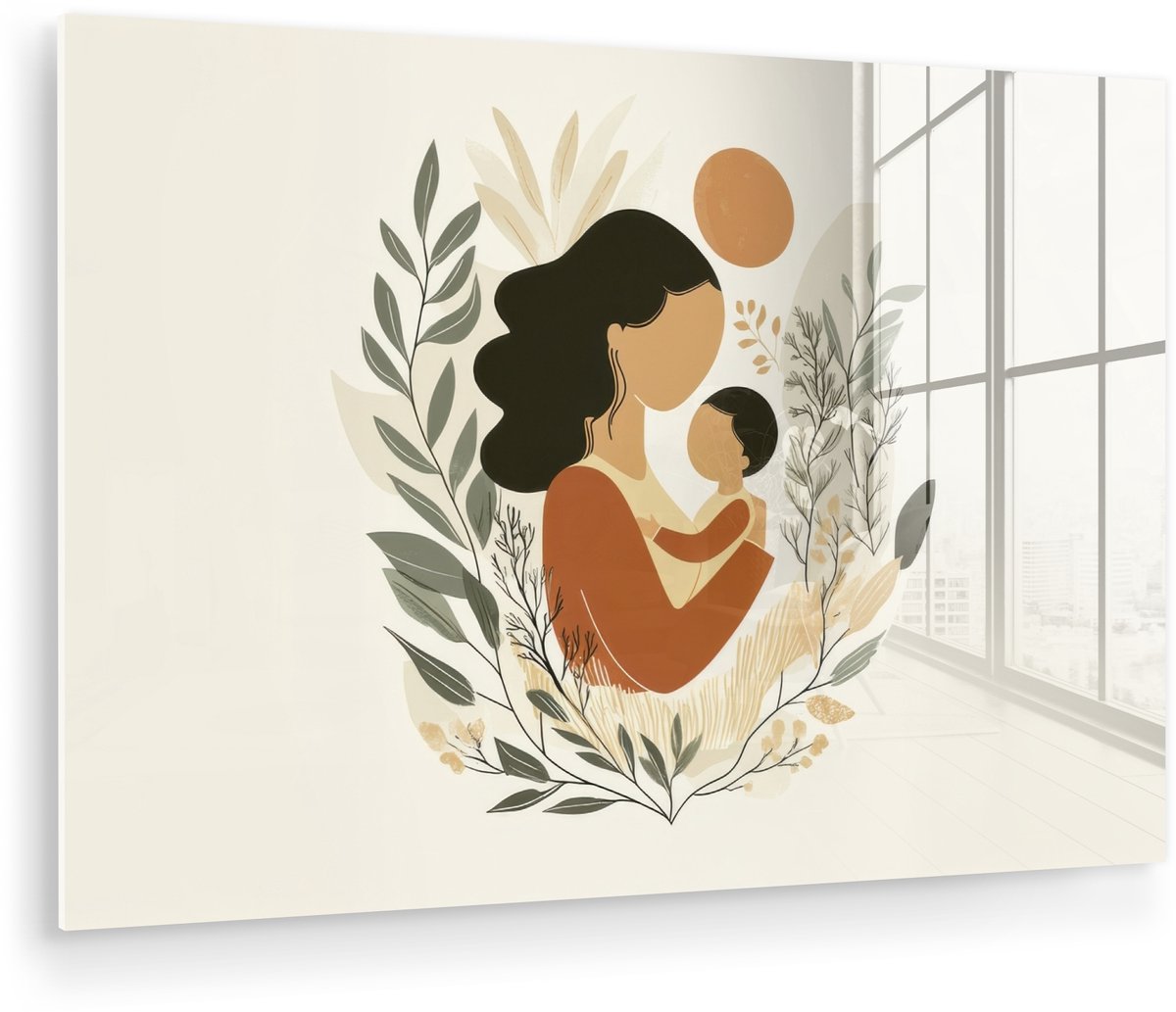 Illustratie - Moeder - Kind - Liefdevol