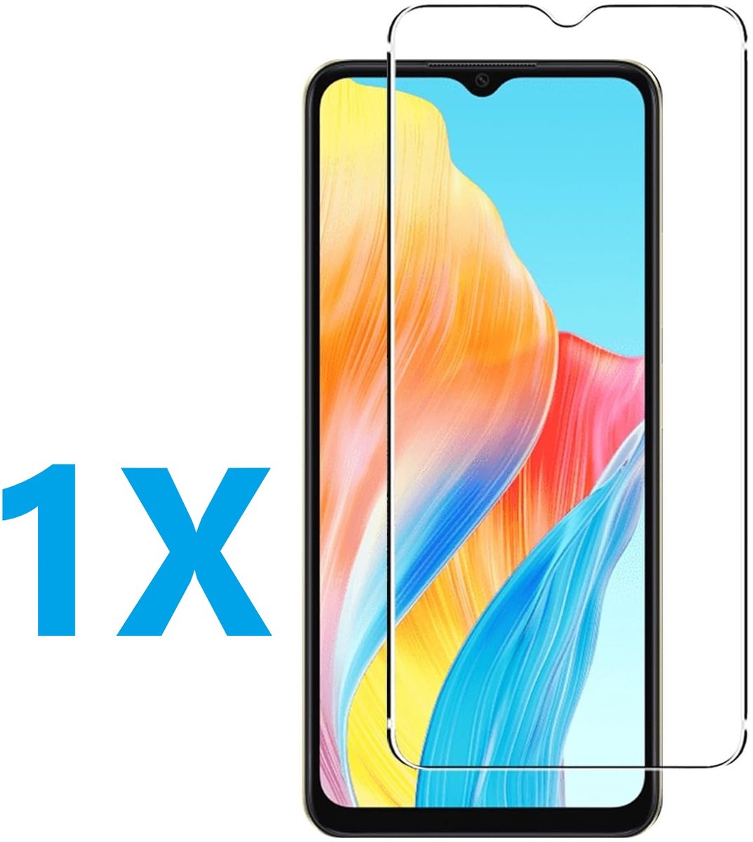 Screenprotector Glas - Tempered Glass Screen Protector Geschikt voor: Oppo A58 5G - 1x
