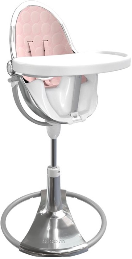 Bloom design kinderstoel silver met bekleding in cotton feel pink blush