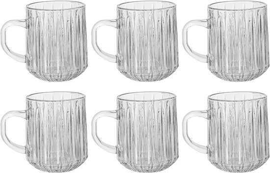 Set de 6 Verres à thé Cheffinger - 300 ml - Verres à thé Set anse - Verres à thé - Tasses à thé