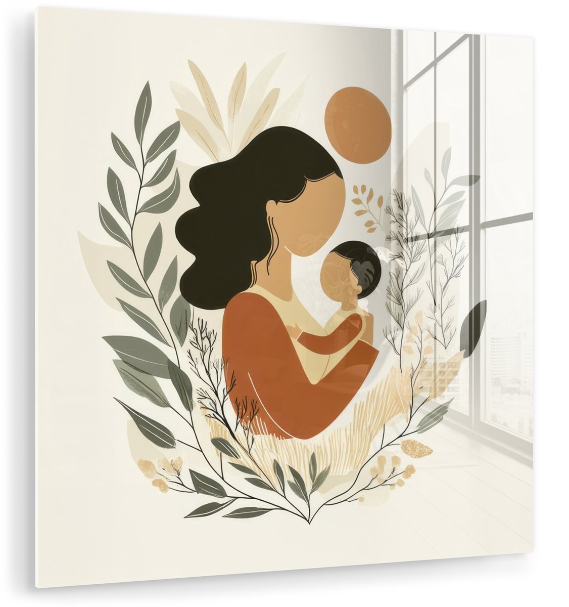 Illustratie - Moeder - Kind - Liefdevol