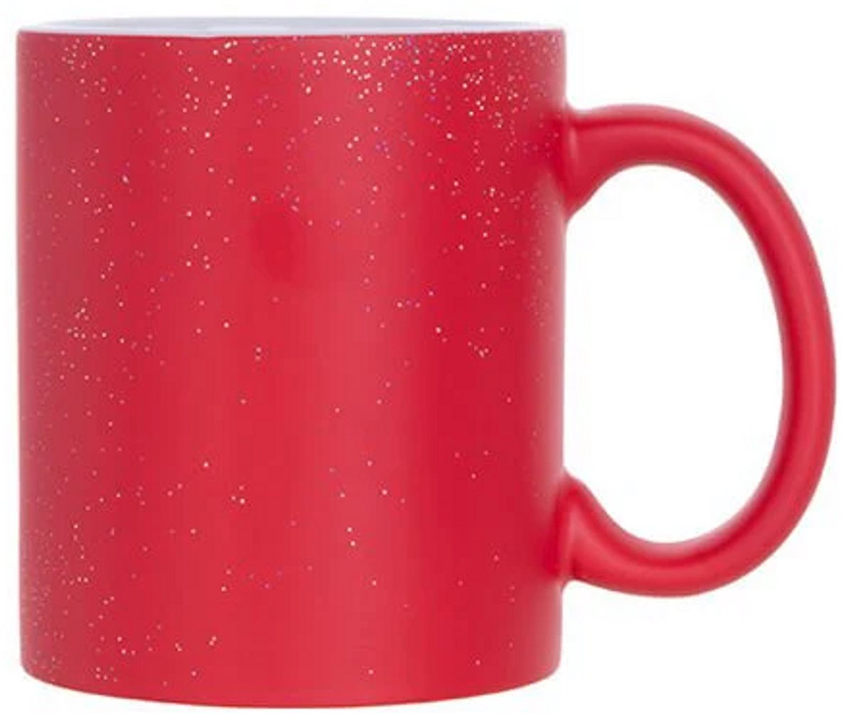 Nevolis® 330ml (11oz) Magische Mok Mat Rood Glitter – Perfect voor Personalisatie