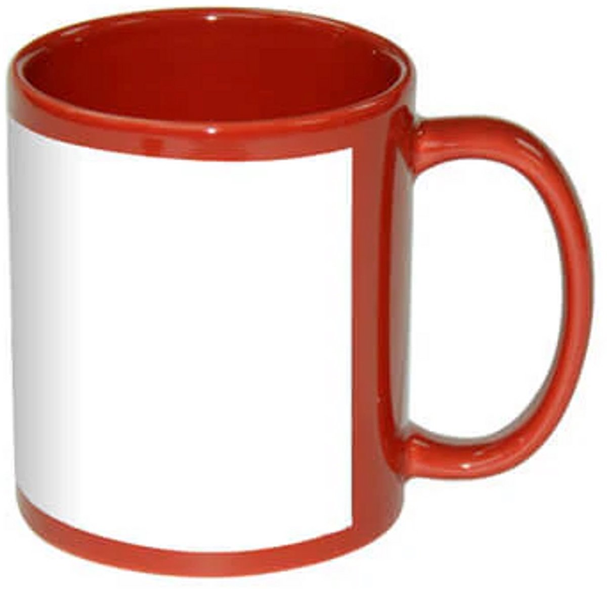 Nevolis® 330ml (11oz) Mok met Frame Rood – Geschikt voor Personalisatie
