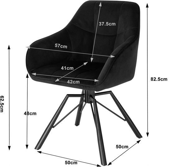 Eetkamerstoel - Eetkamerstoelen met armleuning - Eetkamer stoelen - 360° Draaibaar - Brede zitting - Vintage kunstleer - 1 stuk