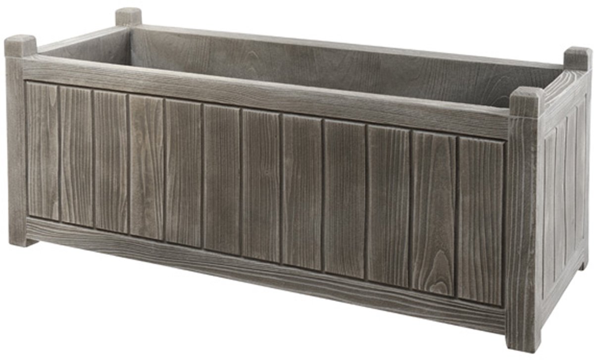 EDA CHARME bloembak 90 L - Dubbelwandig - Geïntegreerd waterreservoir - 100 x 40 x 40 cm -Vergrijsd