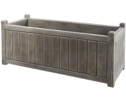 EDA CHARME bloembak 90 L - Dubbelwandig - Geïntegreerd waterreservoir - 100 x 40 x 40 cm -Vergrijsd