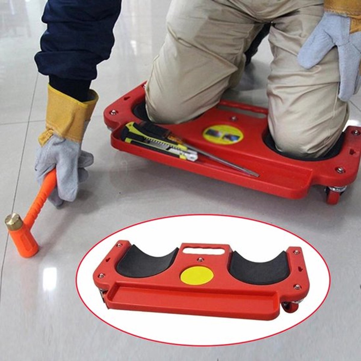Gran Vida® - Kniebeschermer op Wielen - Comfortabele Voering - Verstelbare Banden -Multifunctioneel Gebruik - Handig en Beschermend