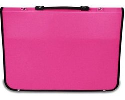 Mapac portfolio map A3 roze - kunstmap met schouderriem.