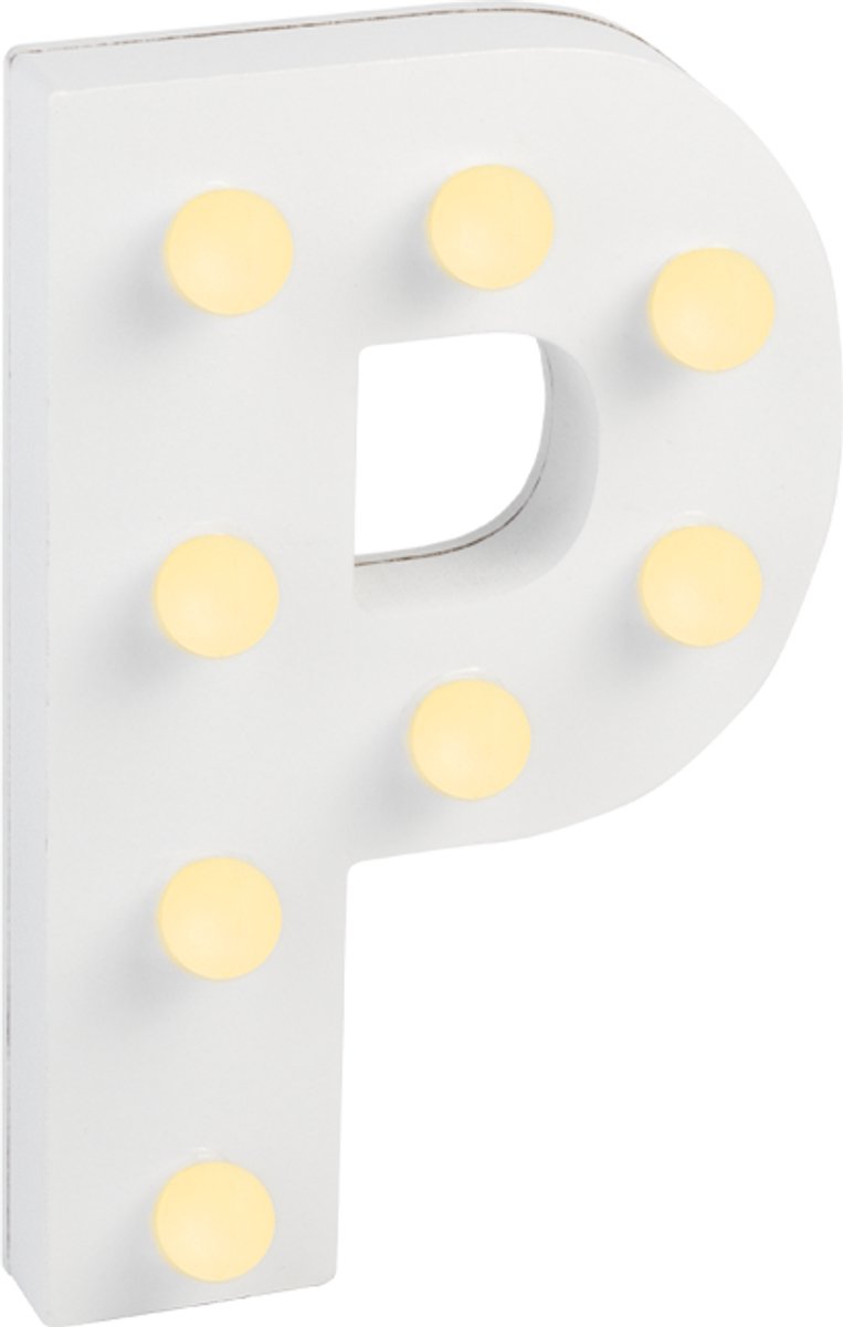 Paper dreams Verlichting | LED Letter | Letter P | Afmeting: 16x11cm Wit