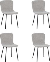 Furnihaus - Luca - Eetkamerstoelen set van 4 - Grijs - Stof - comfortabele bekleding