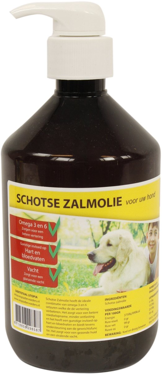 UTOPIA DIERTOTAAL | Utopia Diertotaal Zalmolie Naturel Met Pompje