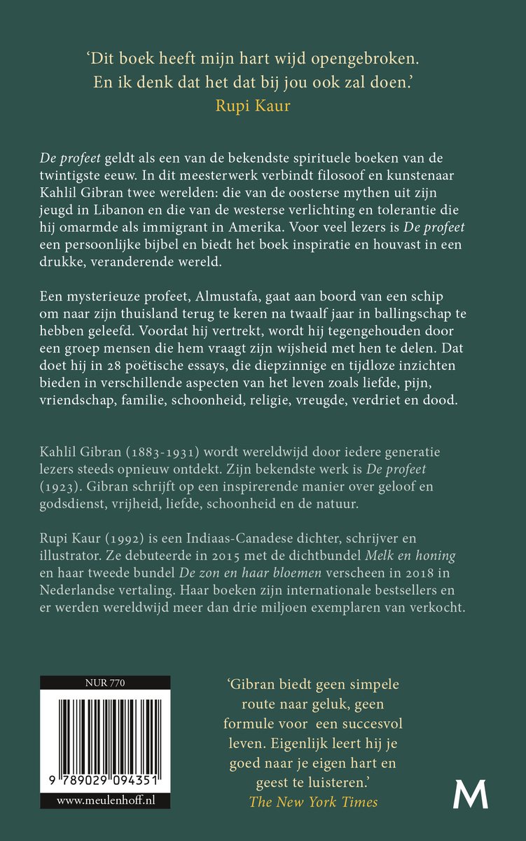 De profeet - back cover