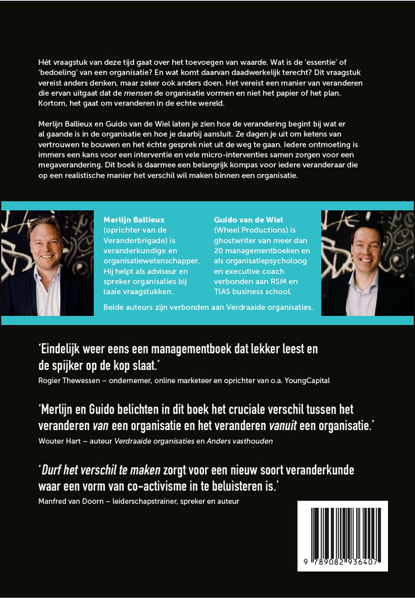 Durf het verschil te maken - back cover