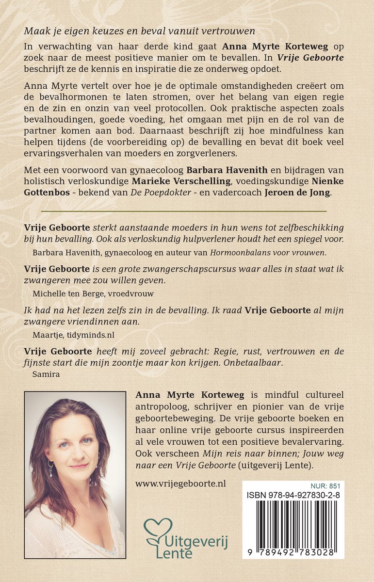 Vrije Geboorte - back cover