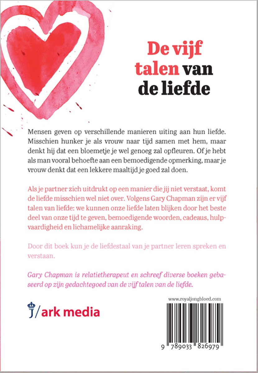 De vijf talen van de liefde - back cover