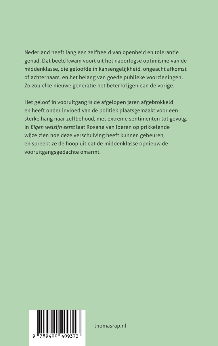 Boekomslag met tekst en een barcode.