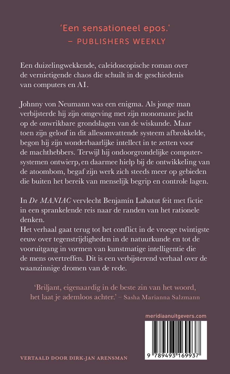 De Maniac - back cover
