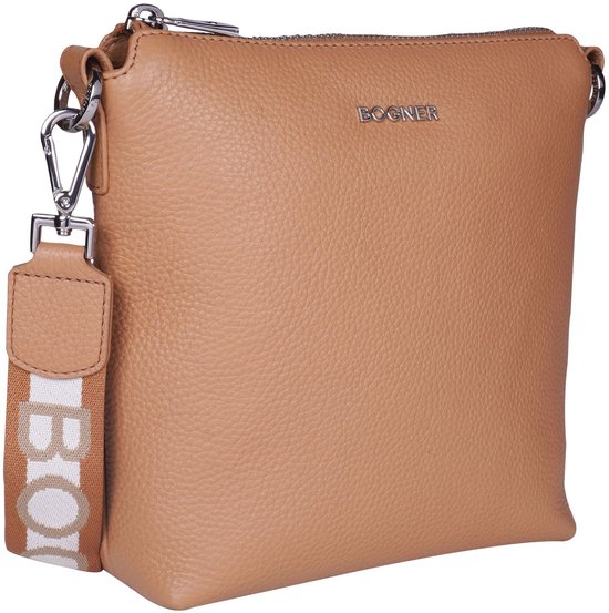 Bogner Cuir Sac à épaule bandoulière Andermatt Flavia Shoulderbag Tannin Beige