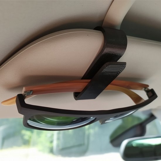 Zonnebrilhouder Voor In De Auto, Magnetische Leren Zonnebrilhouder En Ticketclip Accessoires Voor Autokleppen 2 Pack