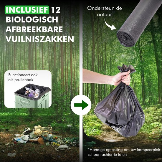 Travelhawk Campingtoilet - Draagbaar & Opvouwbaar - Inclusief 12 Biologisch Afbreekbare Zakjes - Ideaal voor Kamperen, Festivals & Outdoor van Travelhawk — afbeelding 5