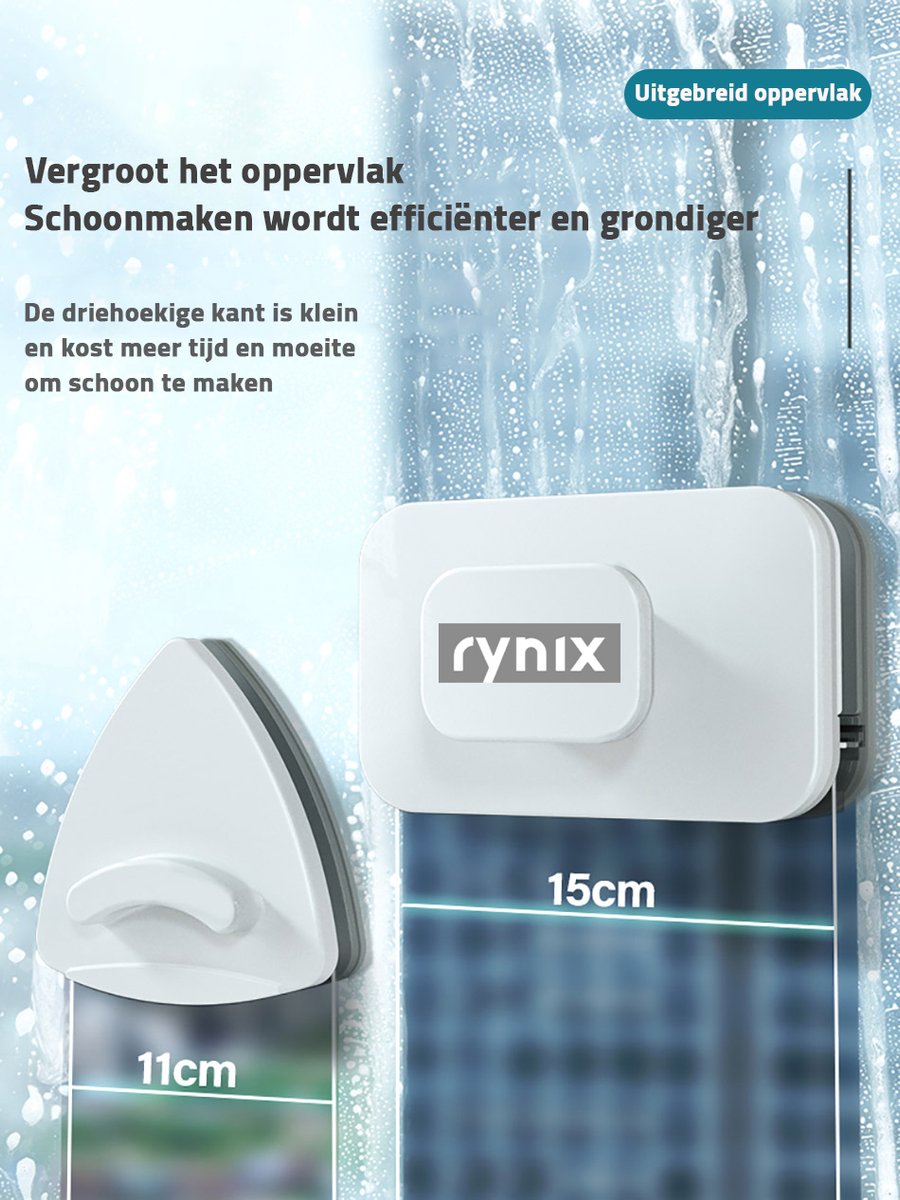 Magnetische ramenwasser voor Enkel/Dubbel glas - 15-26mm - Ruitenreiniger - Magneet raamwisser - Raamwasser - Ramenwisser thumbnail 8