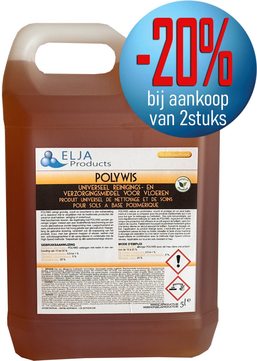 Vloerzeep Polywis | Reiniging en verzorging van vloeren | 5L
