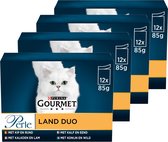 Bol.com Gourmet Perle Duo – Kattenvoer Natvoer – Kip & Rund / Kalkoen & Lam / Kalf & Eend / Konijn & Wild – 48 x 85 g aanbieding