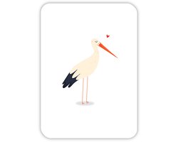 Geboortekaartje | Ooievaar | Baby | Wenskaart | A6 | Duurzaam | Unisex | Geboorte | Felicitatie