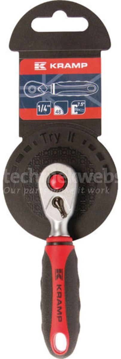 Kramp Ratel 1/4" mini L=100 mm - 180614005KR, 8716106864638 | Aandrijfmaat: 1/4 in | Lengte: 108 mm | Kopbreedte: 22 mm | Kophoogte: 23 mm