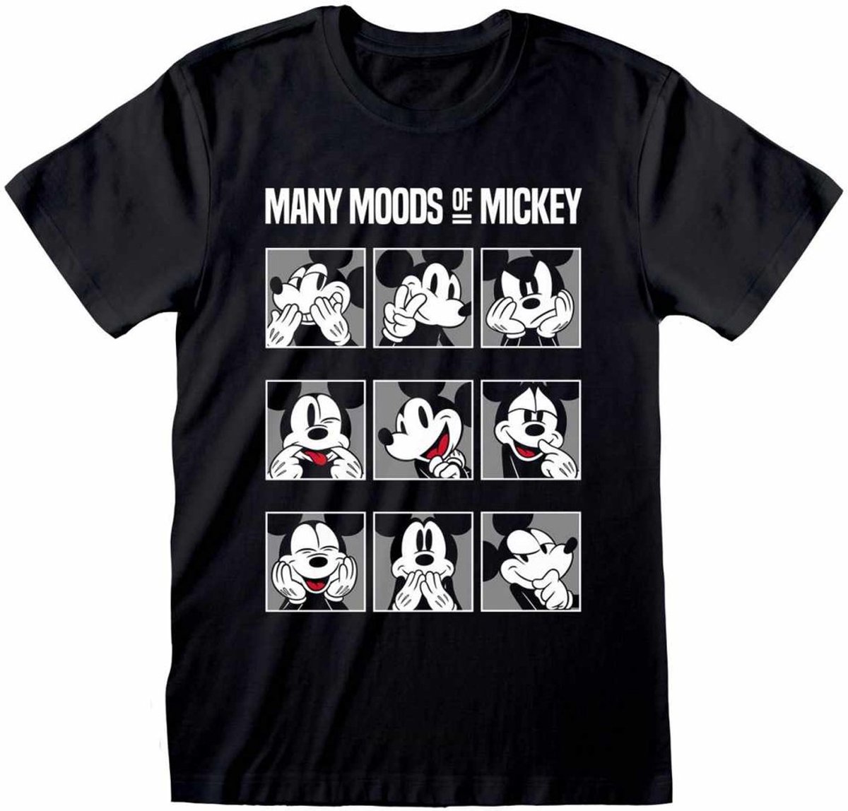 Mickey Mouse Many Moods of Mickey Heren T-shirt - zwart - L