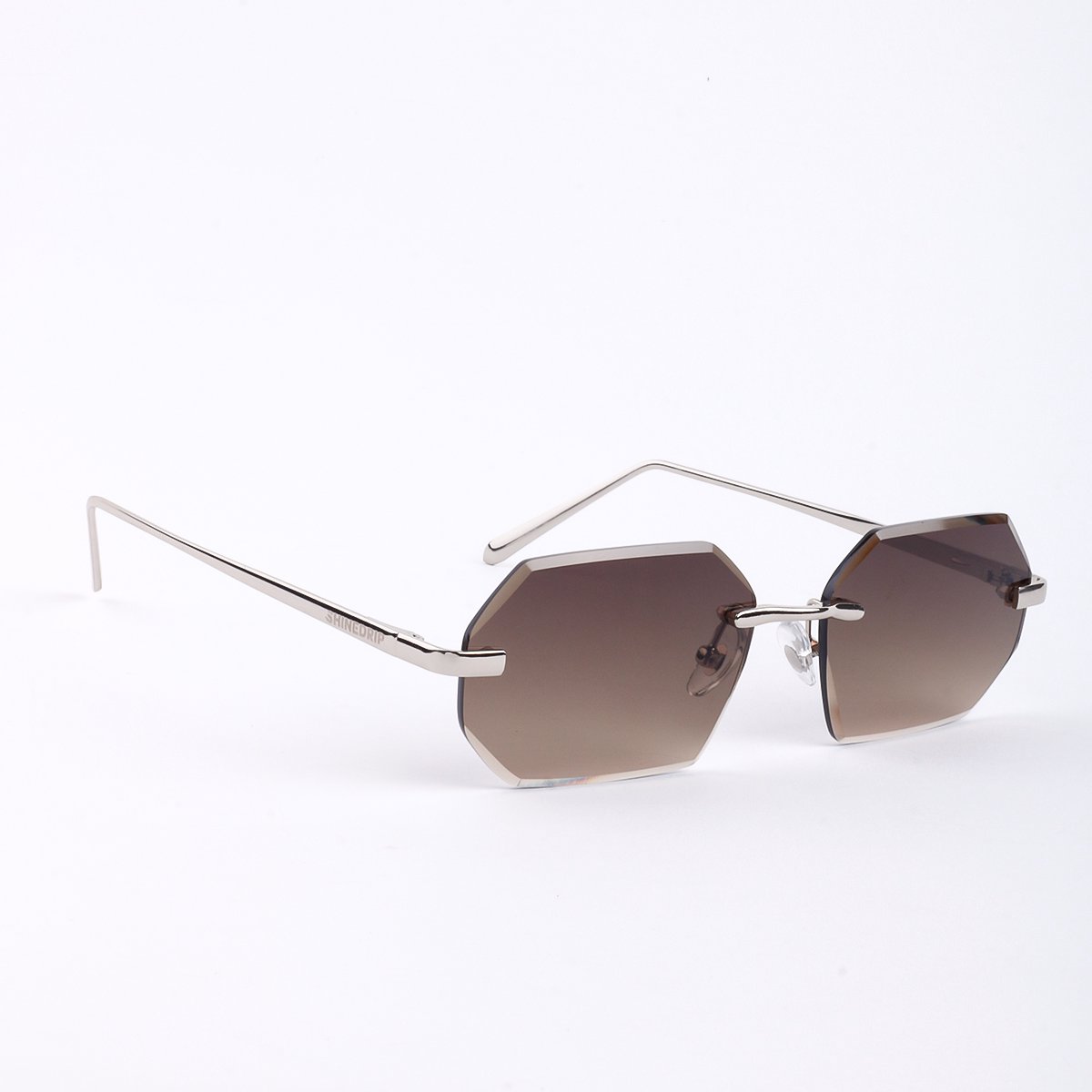 Shinedrip Amsterdam- Infinity Brown Silver- Bruine Zonnebril- Sunglasses- Unisex- Dames en Heren