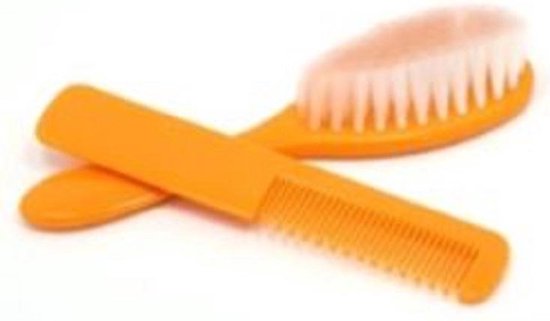 Babyborstel en kam - Babyborstel - Borstel voor je baby - Zachte borstel voor babyharen- Kraamcadeau - Cadeau - Baby accessoire - Babycadeau - Oranje - Set van borstel en kam - CHPN van Merkloos — afbeelding 2