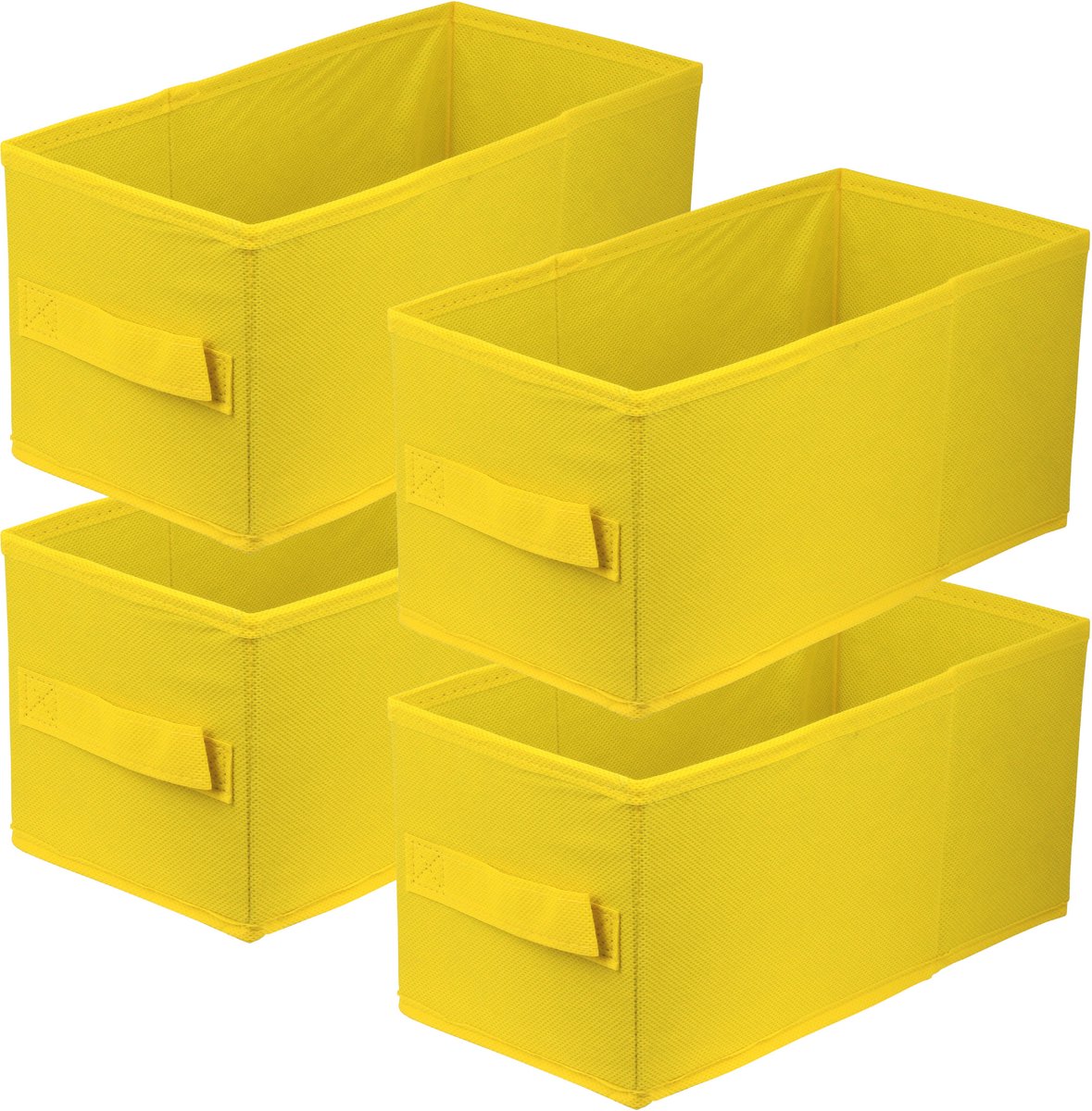 LAVITA® Opbergmand Textiel - 15x31x15 Geel 4 Stuks - Opbergbox Kast Organizer Opbergdoos - Kastlade Verdeler Voor Kleding Ondergoed Badkamer Kledingkast - Vouwdoos Stoffen Doos Opbergdozen