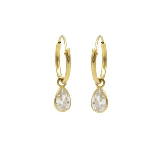Karma symbols oorbel drop crystal goud M2200