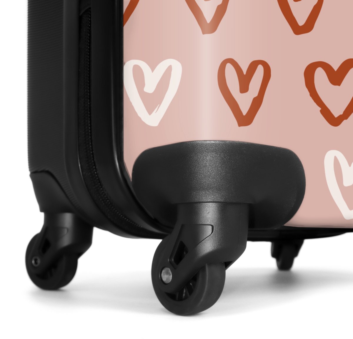 Valise Cabine Ado Fille 55x35x20cm Rose Marbre Or - NoBoringSuitcases - Bagage Voyage Rigide 4 Roues