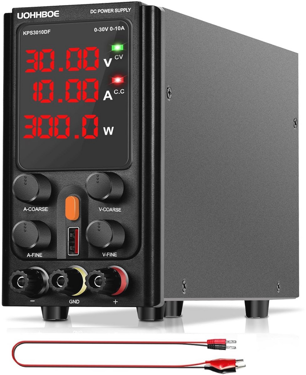 Verstelbare Laboratorium Voeding 30V/10A met LED-Display en USB-Aansluiting