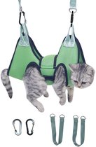 Enveloppe de toilettage pour chat : auto-adhérente, anti-morsure, anti- rayures, anti-échappement pour médicaments, coupe-ongles, outil multifonction pour animaux de compagnie (55 x 55 cm
