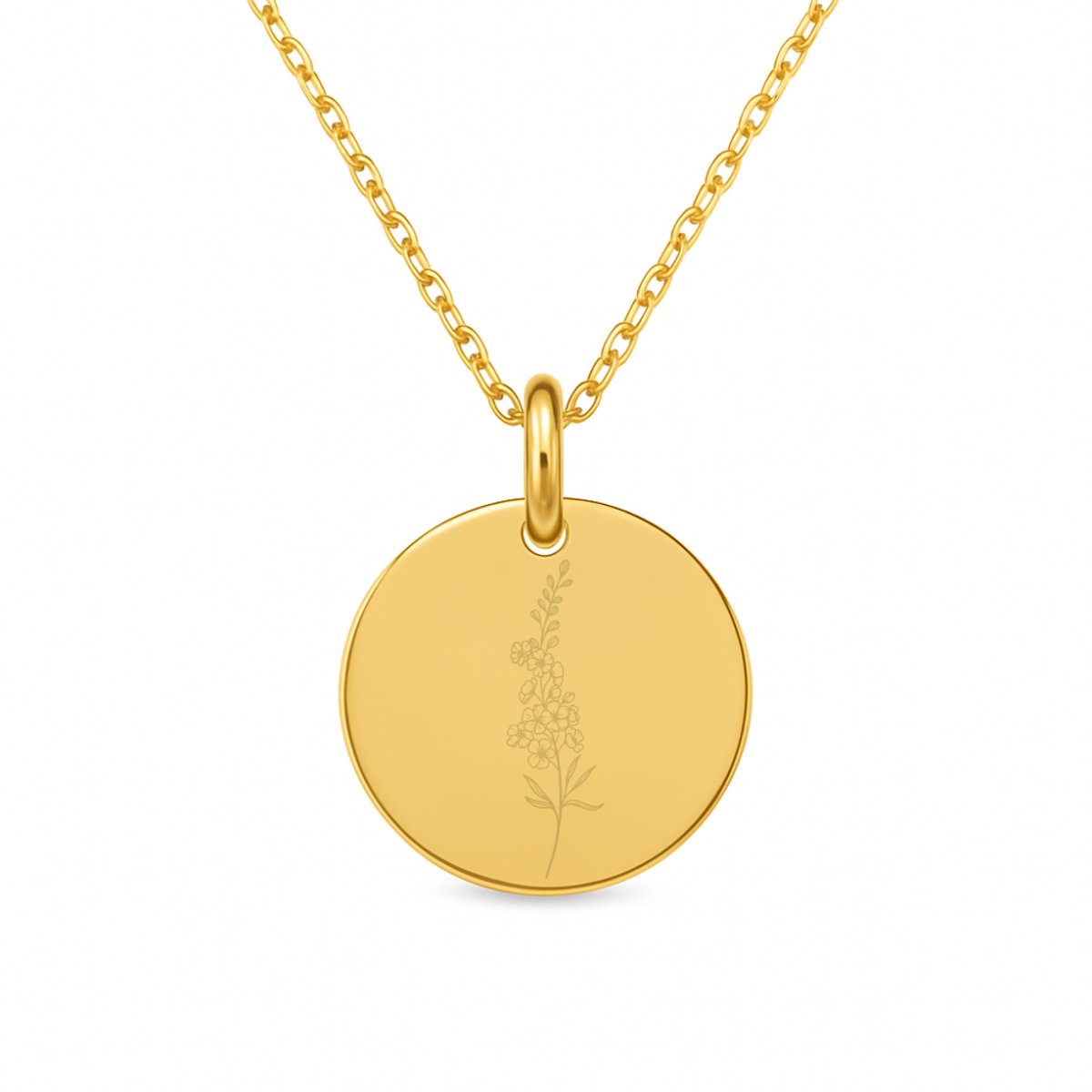 Lovelockers® | Geboorte Bloem ketting | Juli | Stainless Steel | Goudkleurig | Geboorte Maand | Kraamcadeau | Geboorte cadeau | Cadeautje voor haar | Bloemen ketting