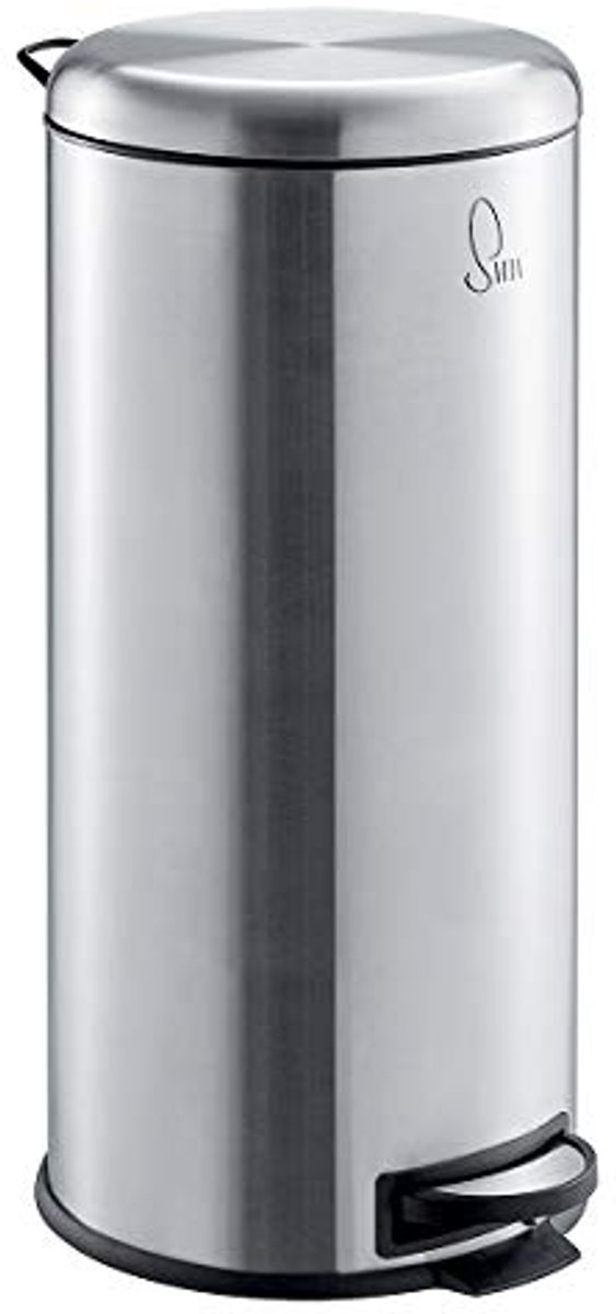 SVITA T30 prullenbak - pedaalemmer 30 liter inclusief binnenemmer rond keukenhulp RVS zilver