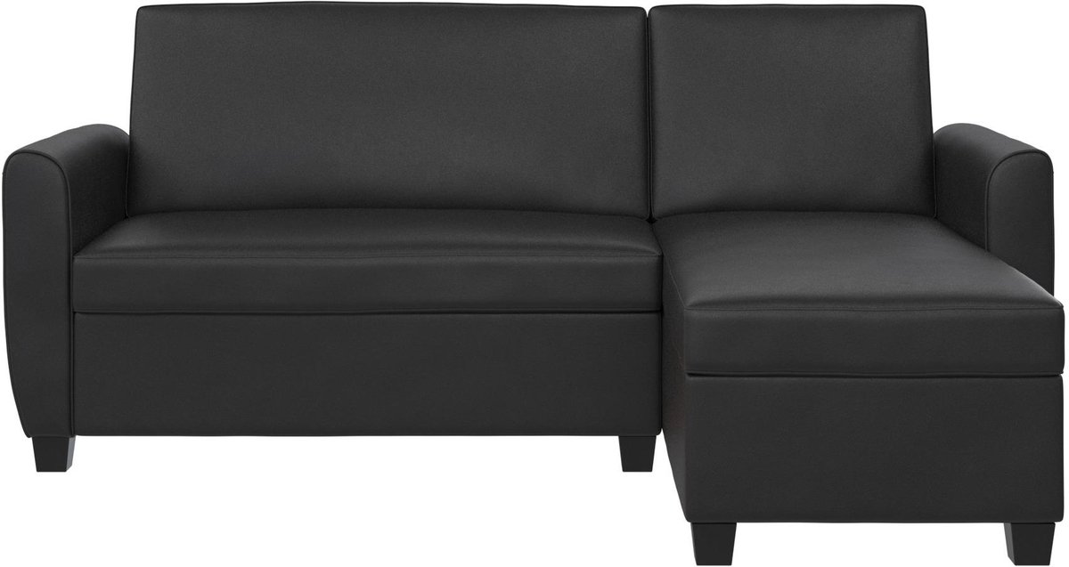 Notio Living Noah-Slaapbank - 3-zits - Zwart Kunstleer