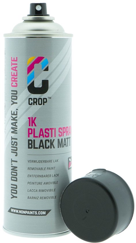 CROP Plastic Dip Spray NOIR MAT aérosol 500 ml - Plasti Dip - Plastidip - Spray caoutchouc