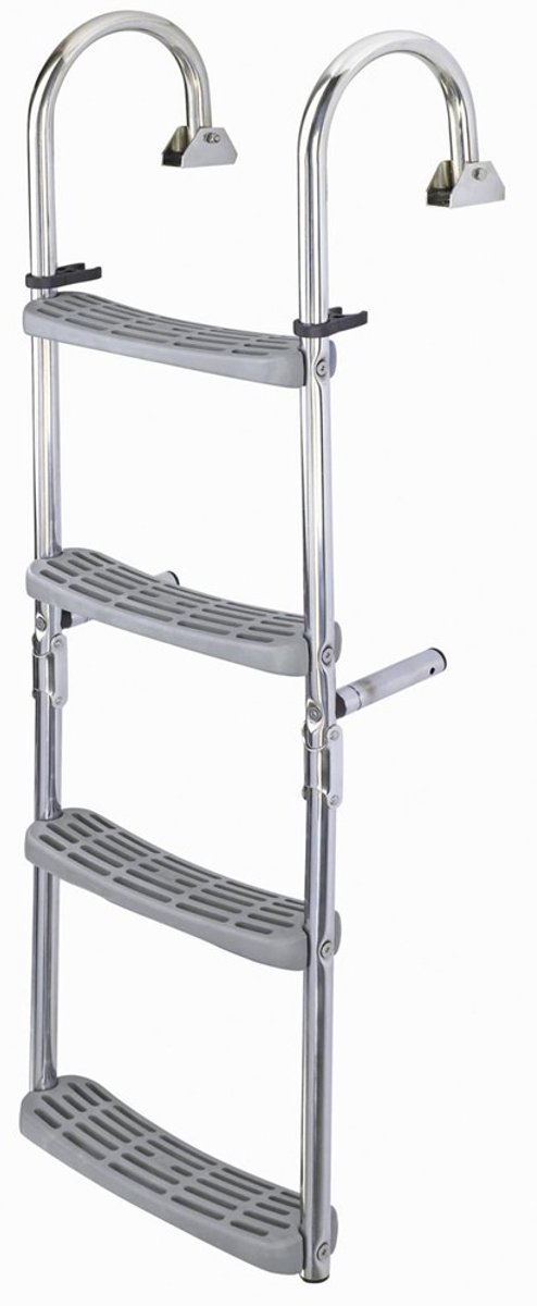 Plastimo RVS Zwemtrap met 5 treden opklapbaar - 2 vast, 3 klapbaar - horizontale montage