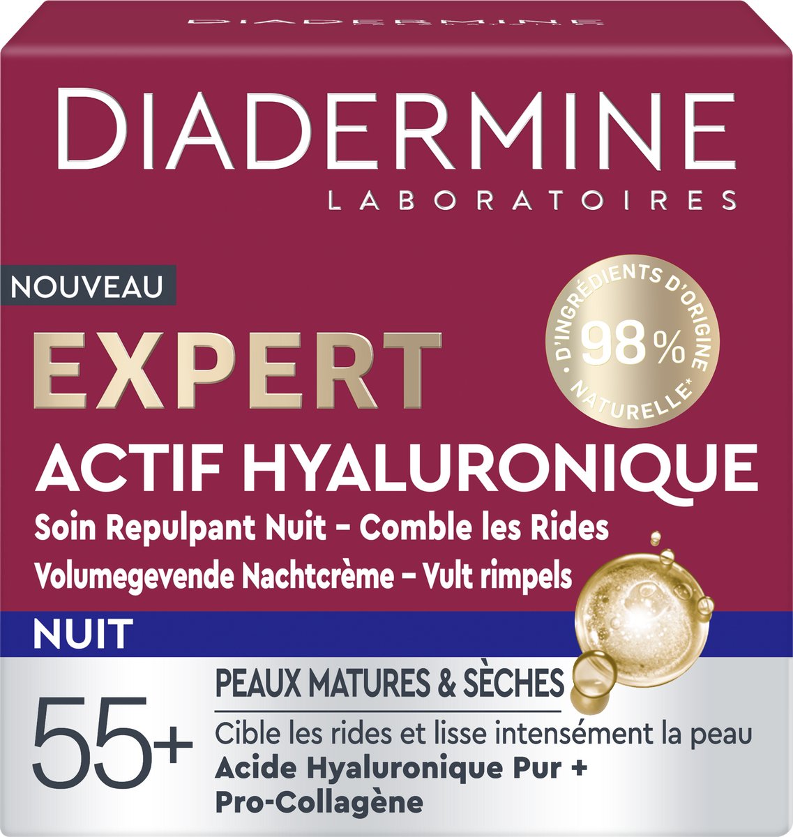 Diadermine Expert Actif Hyaluronique Nacht Crème - 50ML