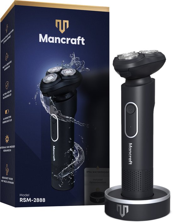 Mancraft 3 in 1 Scheerapparaat Mannen - Met Oplaadstation - Neus en Trimmer Opzetstuk