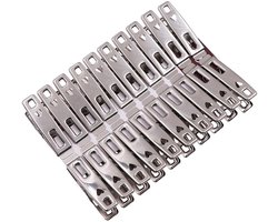 20 stuks roestvrijstalen clips - huishoudwasknijpers - kleine clips voor het drogen van dekbedden - vaste winddichte clips - kleding- en dekbedhangers - (zilver)
