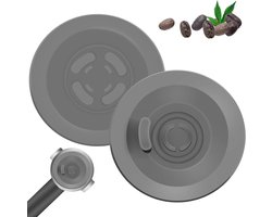 2-pack - espresso-reinigingsschijven - 54 mm - espresso-reinigingsschijf voor backwash - reinigingsschijf zonder gaten -accessoires voor koffiemachines - compatibel met Breville-koffiemachines（Grijs)