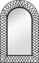 vidaXL - Wandspiegel - gebogen - 50x80 - cm - zwart